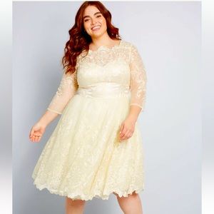 Champagne Tea Length Wedding Dress ChiChi London